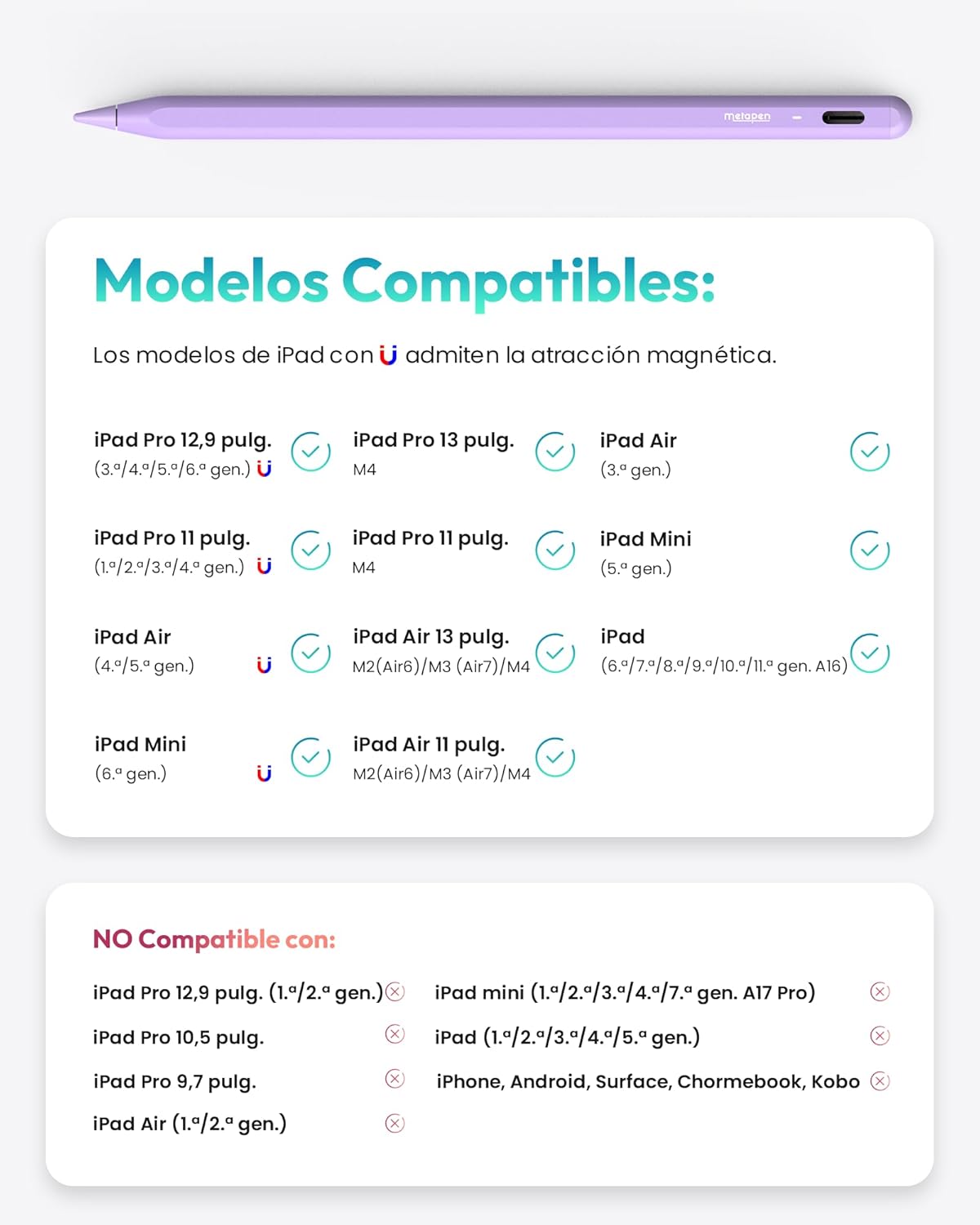 2026 Lápiz Táctil para iPad,Metapen A8 Azul -Precisión de Píxel,Baja Latencia,Ideal para Notas,Dibujo y Firma,Stylus Pen Compatible con iPad 7/8/9/10/11(A16),Mini 5/6,Air 3/4/5/M2/M3/M4,Pro 3/4/5/6/M4 - 4