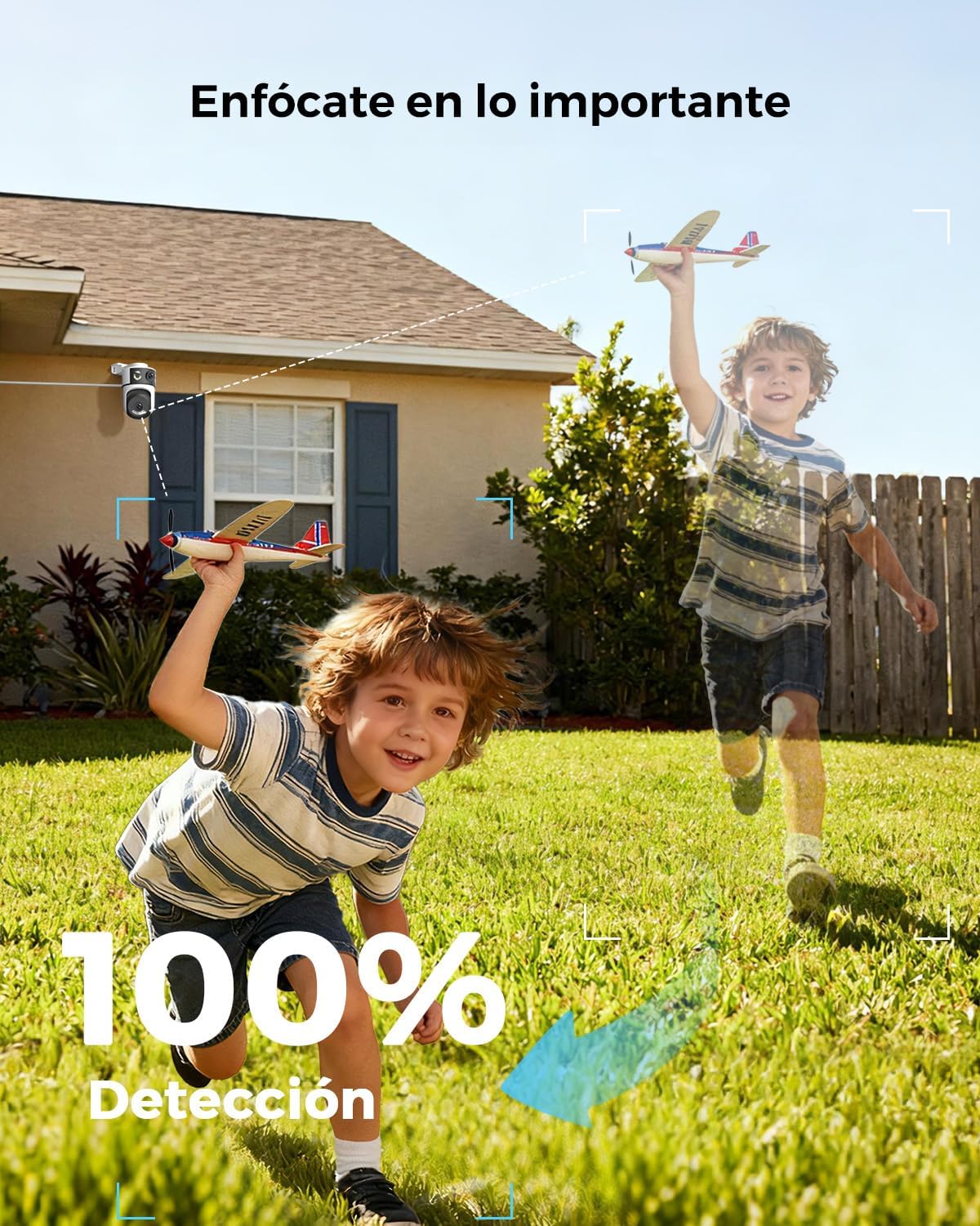 2K Camara Vigilancia WiFi Exterior con Doble Lente, Cámara IP Vigilancia Domicilio con Visión Nocturna Color, Seguimiento Automático, Audio Bidireccional, Grabación Continua 24/7, 2 Pack - 5