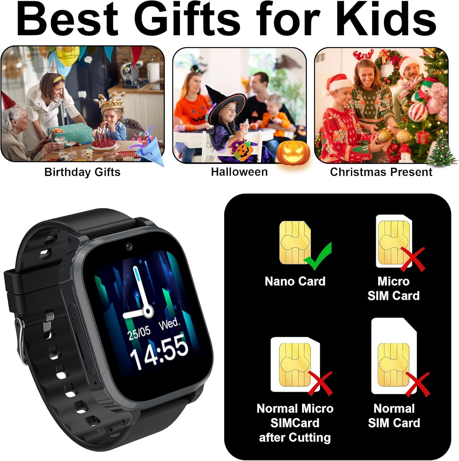 4G Reloj Inteligente Niño con GPS y Llamadas, Smartwatch Niños Llamadas Videollamada Teléfono SOS Chat SMS Juego Despertador IP68 Impermeable Modo Clase Localizador, Reloj GPS Niños Estudiante Regalo - 6
