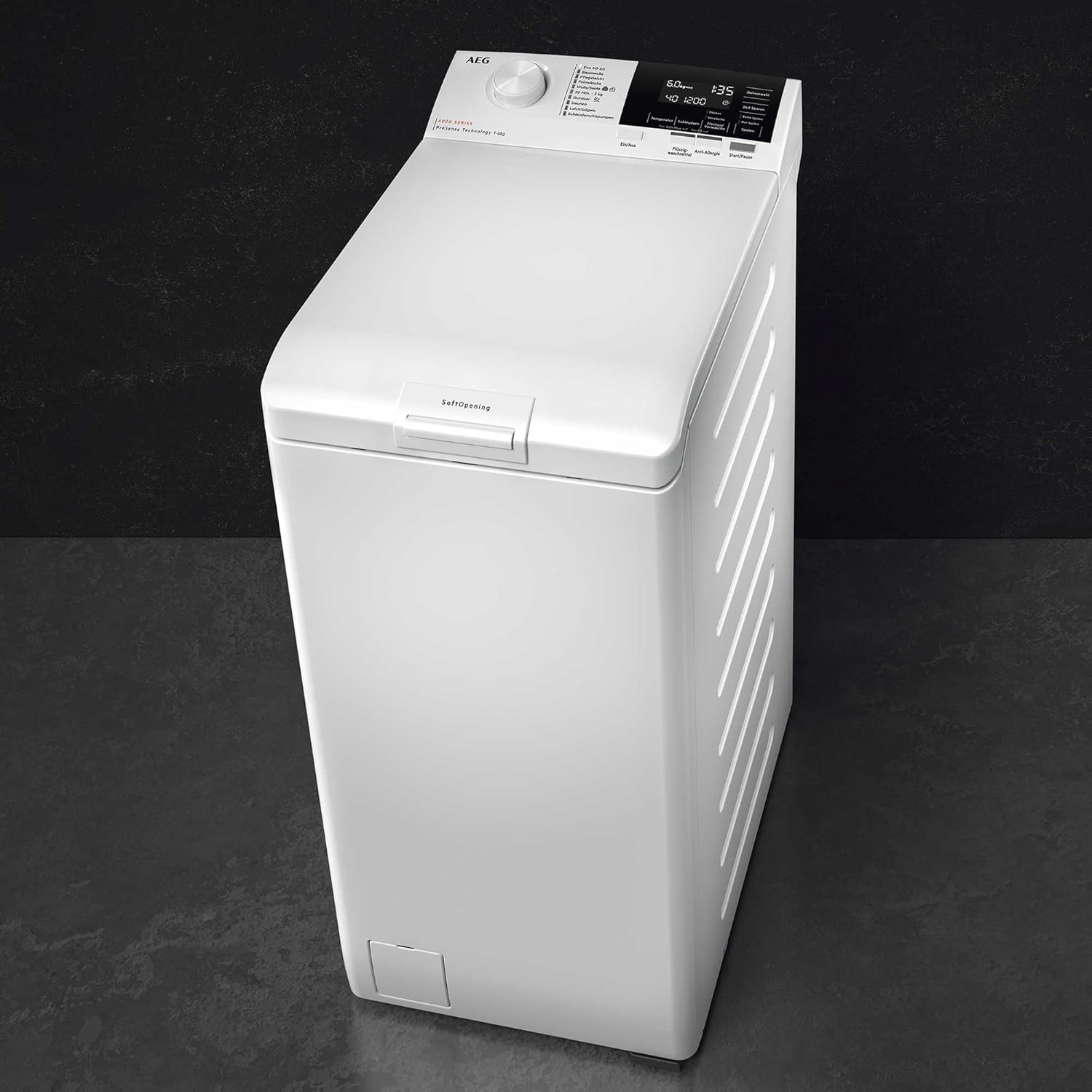 AEG LTA6G7331E, Lavadora de Carga Superior 7 Kg, 1300 rpm, Libre Instalación, Función Prosense, Soft Opening, Programa Timesave, Cajón LiquiSystem, Display LCD, Serie 6000, Blanca, Clase A - 5