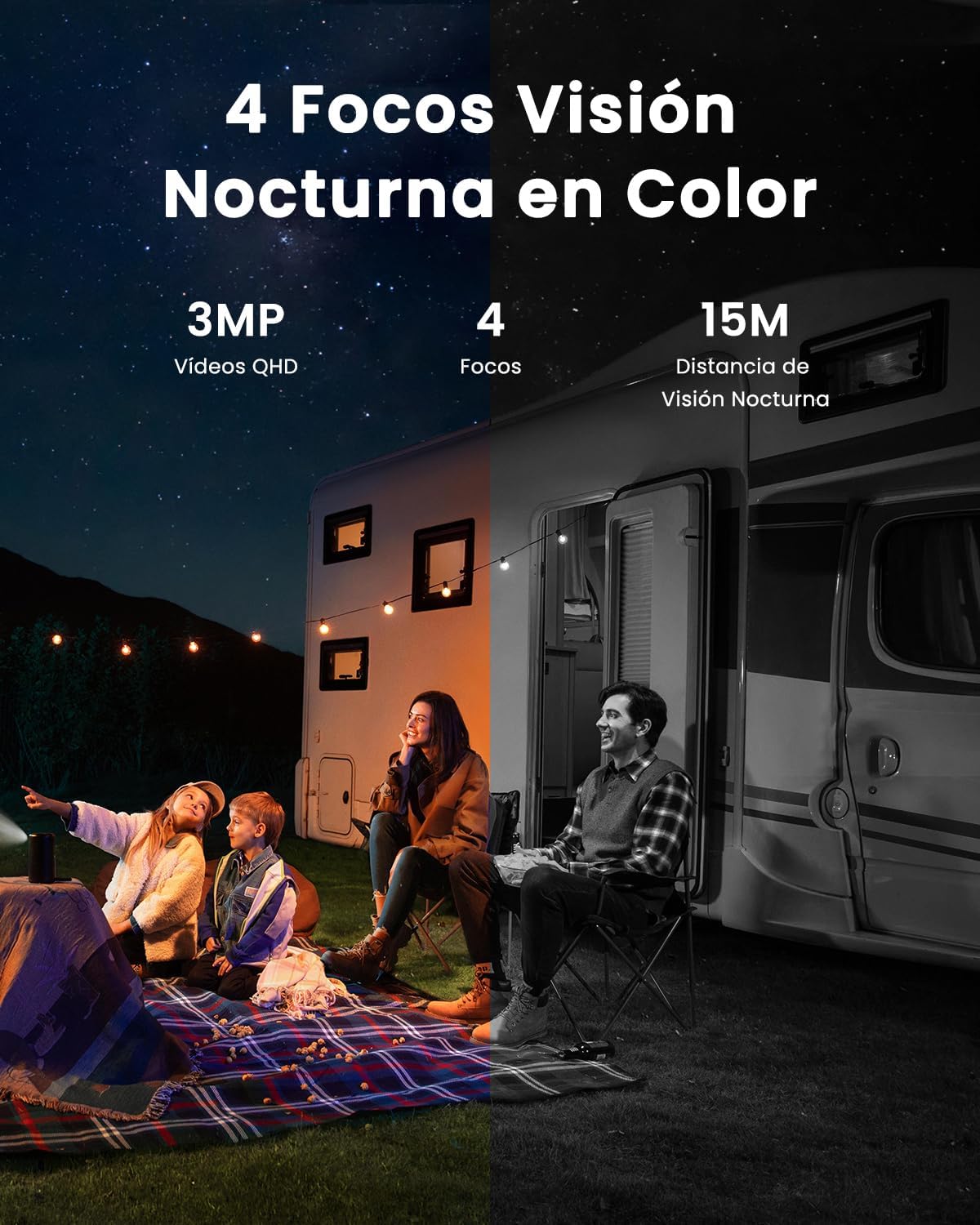 ANRAN 3G/4G LTE Cámara Vigilancia Exterior con SIM, 2K HD 4G Solar Camara sin Cable con Batería, PTZ 360°, Visión Nocturna, Detección De Movimiento, Audio Bidireccional, Almacenamiento Local, G1 Negro - 4