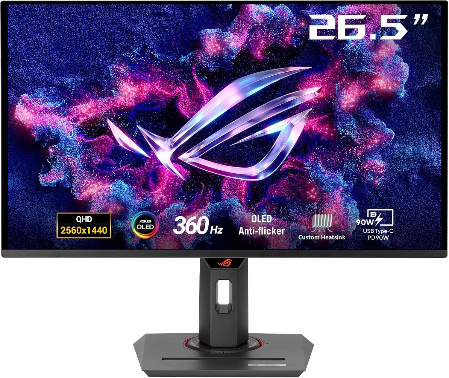 ASUS ROG Strix OLED XG27ACDNG - Monitor Gaming con Panel QD-OLED 1440p de 27 Pulgadas, 360 Hz, 0,03 ms, antiparpadeo, Care+, Brillo Uniforme, Compatible con G-Sync - 2