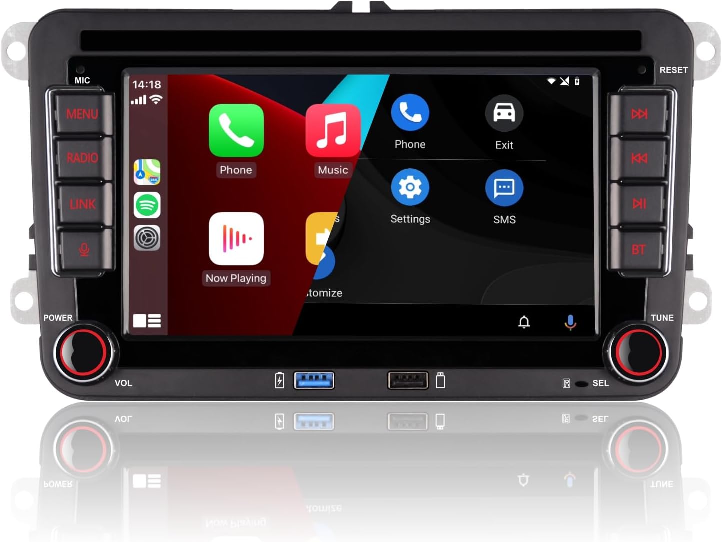 [Actualizado en 2025] Radio de Coche con inalámbrico Carplay Android Auto con IPS Bluetooth/FM/Am Radio/USB/Alta Potencia para VW Golf 5 6 Passat Jetta Caddy EOS T5 Tiguan Touran CC Polo - 1