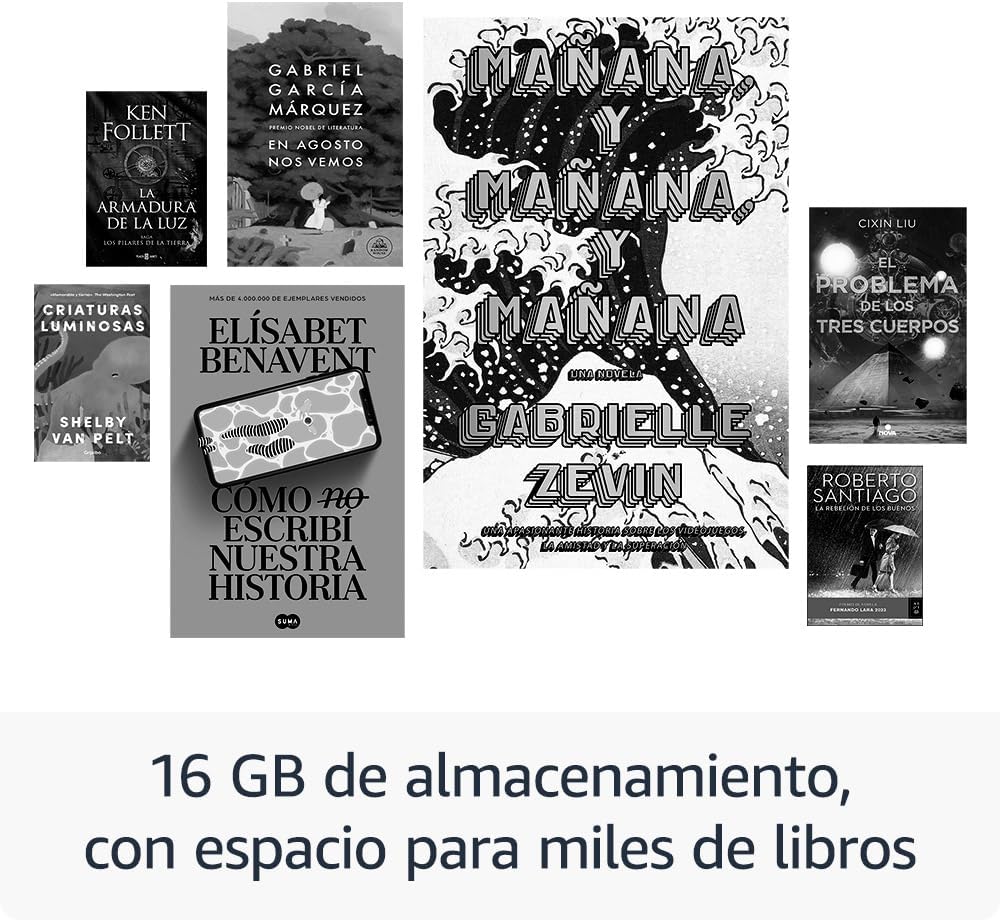 Amazon Kindle (16 GB), más ligero y compacto, pantalla sin reflejos, pasos de página más fluidos, luz frontal ajustable, batería de larga duración | Sin publicidad, verde matcha + Kindle Unlimited - 6