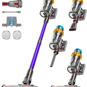 Aspiradora sin Cable 55KPA 650W 70Mins,Escoba Aspiradora sin Cable de 1,8 L, Aspiradora Vertical sin Antienredos/Pantalla LED/Autoportante, Adecuada Para Pelo Demascotas, Alfombras y Suelos de Madera