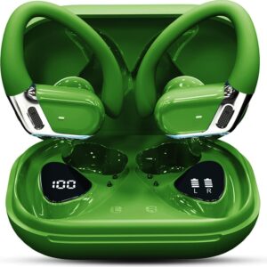 Auriculares Bluetooth, Bluetooth 5.4 Sport Auriculares con HiFi estéreo, 50 horas Auriculares Inalámbricos en el Ear Cancelación de Ruido ENC y 4 HD Mic, IP7 Impermeable Auriculares, Inalámbricos K24