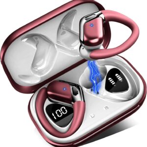 Auriculares Bluetooth, Bluetooth 5.4, auriculares deportivos con HiFi estéreo, 50 horas auriculares inalámbricos en el oído, cancelación de ruido ENC y micrófono 4 HD, IP7 resistente al agua, Ka22