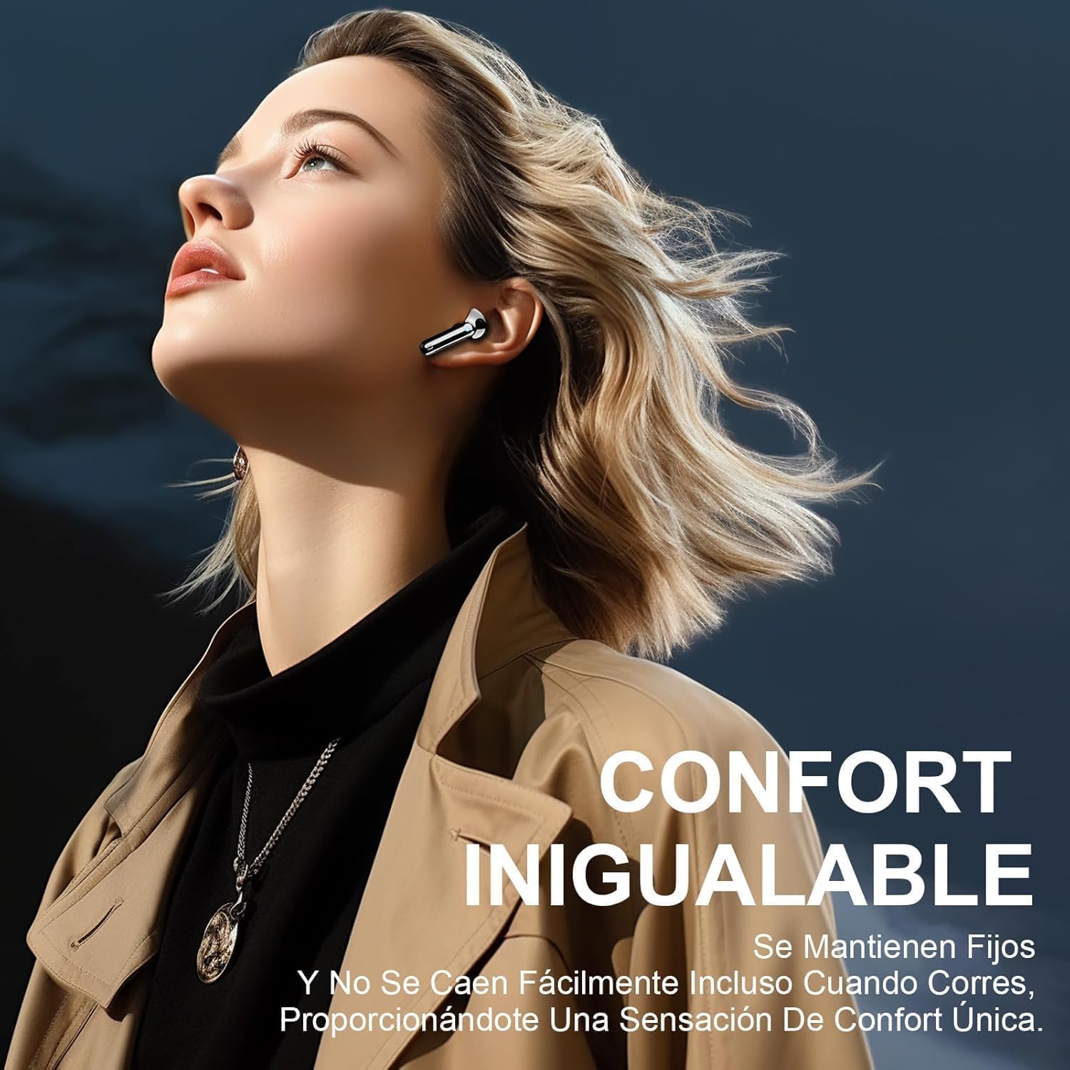 Auriculares Inalambricos Bluetooth, 2026 Cascos Inalambricos Bluetooth 5.4 HiFi Estéreo, 45 Horas Auriculares inalámbricos con ENC Cancelacion Ruido, IP7 Impermeable/Pantalla LED/Carga Rápida Tipo-C - 6