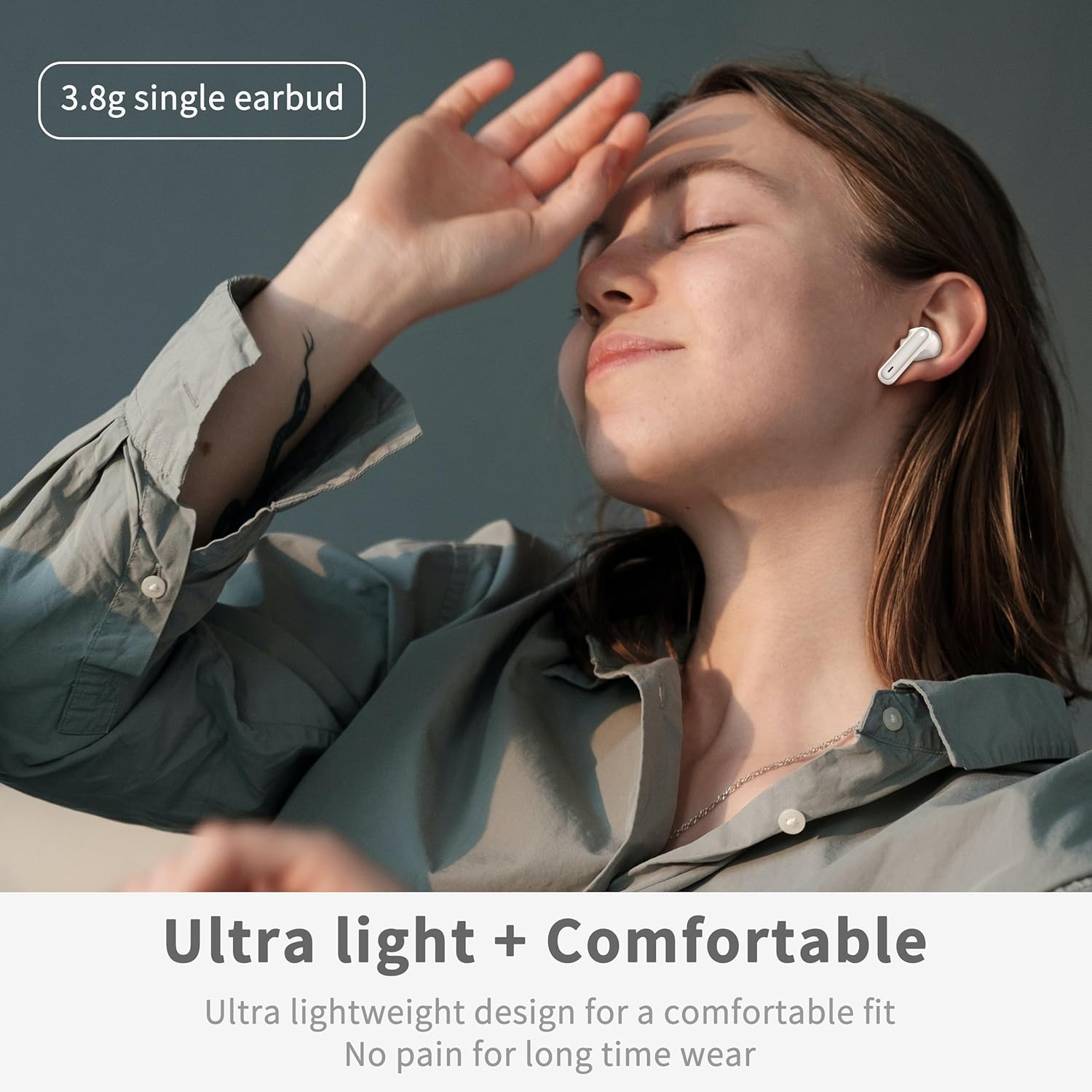 Auriculares Inalambricos Bluetooth, Auriculares Bluetooth 5.4 con ENC Reducción de Ruido, 40H HiFi Estéreo Cascos Inalambricos Bluetooth con 4 HD Mic, Pantalla LED, IP7 Impermeablem Cascos, Blanco - 4