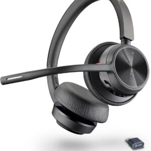 Auriculares inalámbricos Poly Voyager 4320 UC - Audífonos estéreo con micrófono de brazo con cancelación de ruido - Conexión Bluetooth a PC/Mac/teléfono móvil - Funciona con Teams, Zoom y más