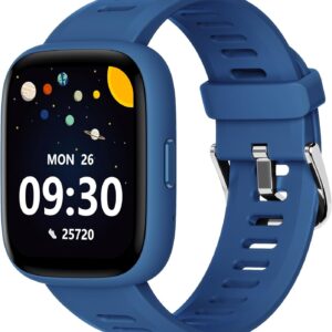 BIGGERFIVE Pulsera Actividad Niños Niñas 5-16, 1,8" Reloj Inteligente Podómetro, Frecuencia Cardíaca, Resistente al Agua IP68, Monitor de Sueño, Despertador, Juegos de Rompecabezas con/sin App
