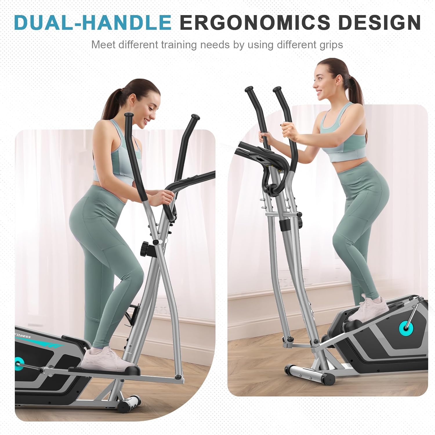 Bicicleta Elíptica,3 en 1 Máquina Elíptica para Casa con 16 Niveles de Resistencia,Monitor LCD, Bluetooth App y Soporte para Dispositivos,Pedal Antideslizante - 6