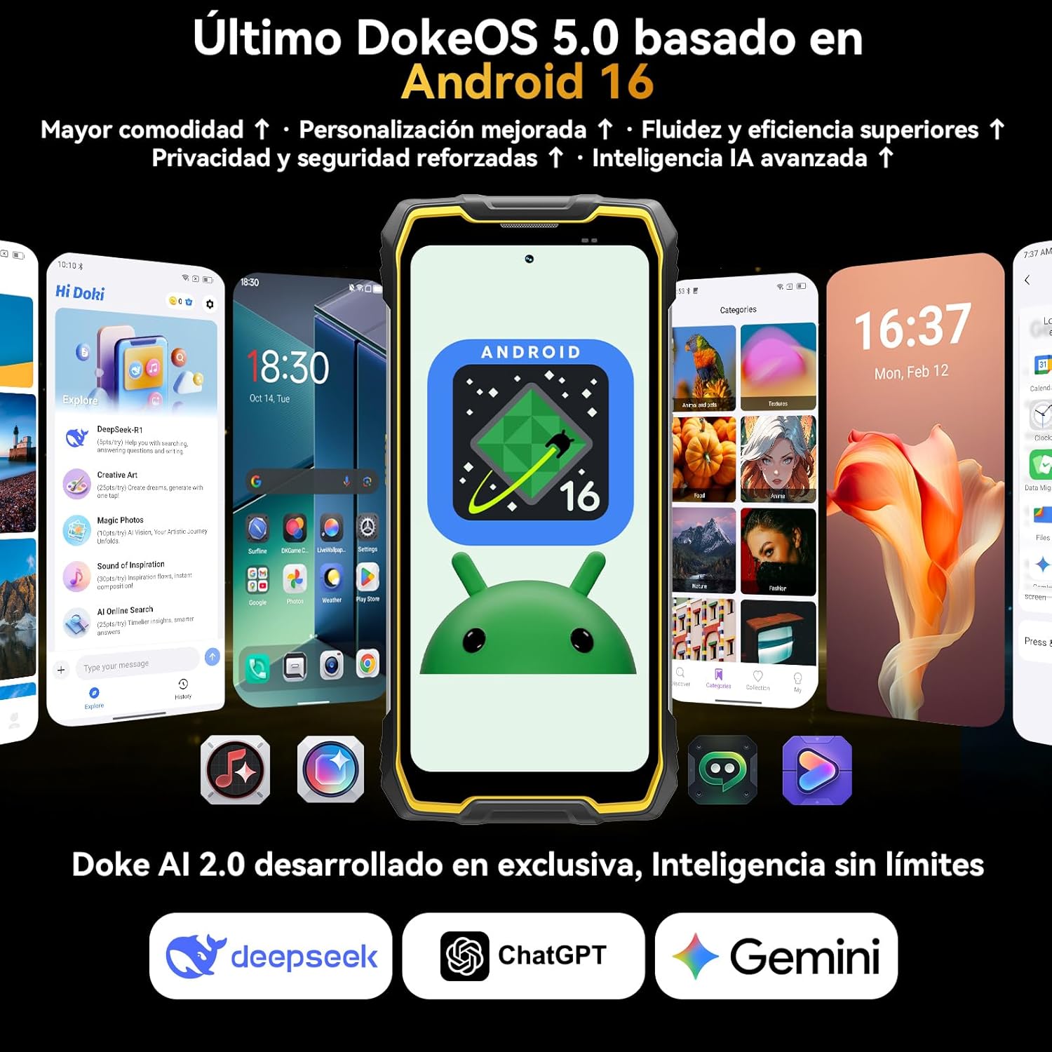 Blackview Rock 2 Pro Movil Irrompible, Android 16 Movil Indestructible 5G 32GB+256GB, 6.67" HD+ Display 120Hz 15000mAh IP69K Móvil Rugerizado, 16MP AI Kamera, NFC/OTG/GPS/Gemini AI/Glove Mode 2.0 - 2