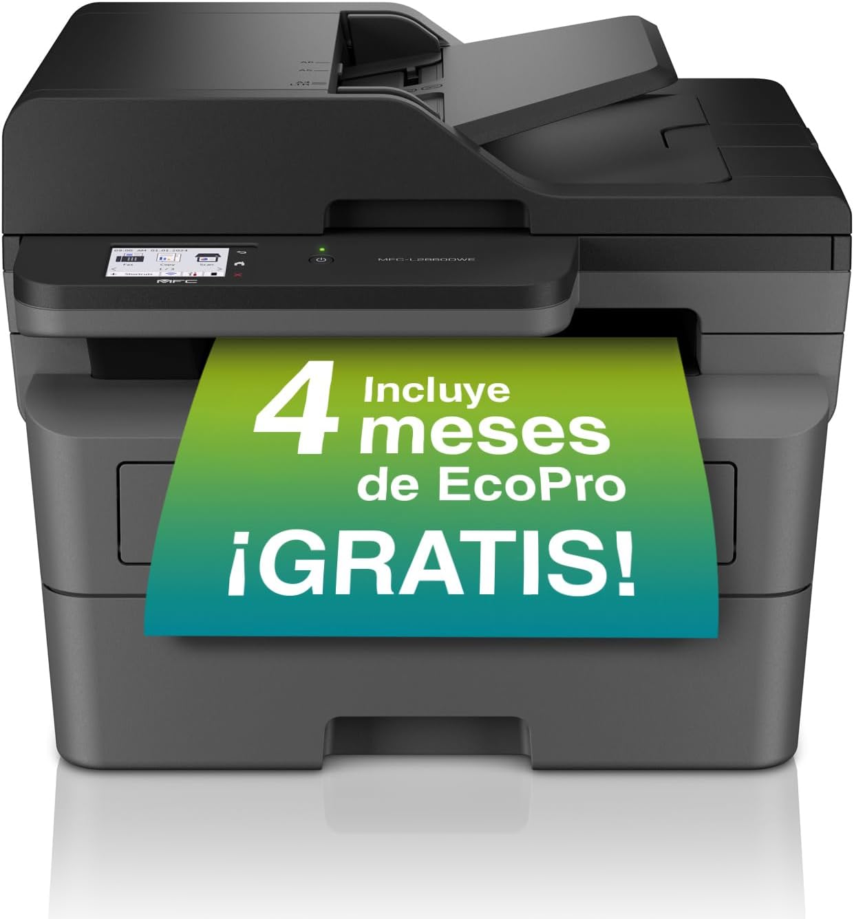 Brother MFC-L2860DWE Impresora Multifunción Láser Monocromo, 34 pág/min, Pantalla LCD Color 6.8cm, Memoria 265MB, Escanea 22.5 imag/min, Negro y Gris - 1