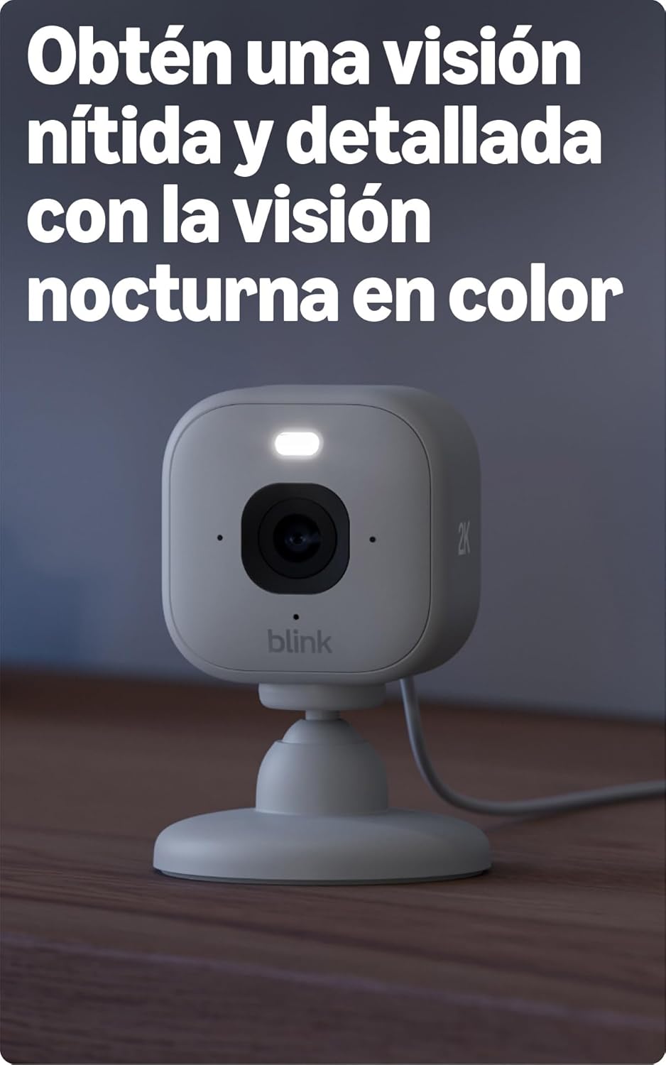 Cámara Mini 2K+ Blink (última generación) | Cámara de seguridad doméstica con enchufe, resolución de vídeo 2K, zoom de 4 aumentos, visión nocturna en color | Compatible con Alexa | 1 cámara - Blanco - 4