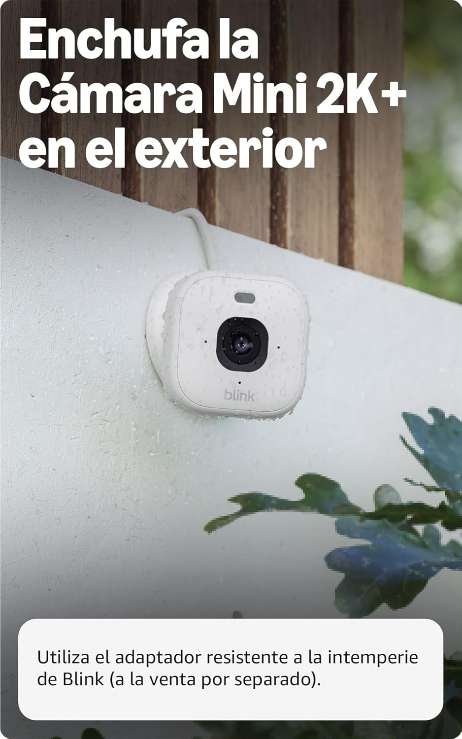 Cámara Mini 2K+ Blink (última generación) | Cámara de seguridad doméstica con enchufe, resolución de vídeo 2K, zoom de 4 aumentos, visión nocturna en color | Compatible con Alexa | 1 cámara - Blanco - 6