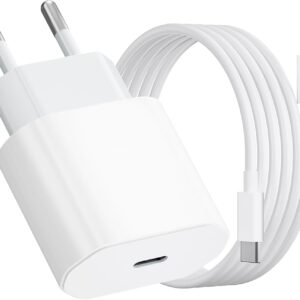 Cargador para iPhone Carga Rapida de 20W con Cable para iPhone de 1m, Cargador para iPhone 14/14 Plus/ 14 Pro/ 14 Pro MAX/ 13/12/ 1/ X/ 8/7