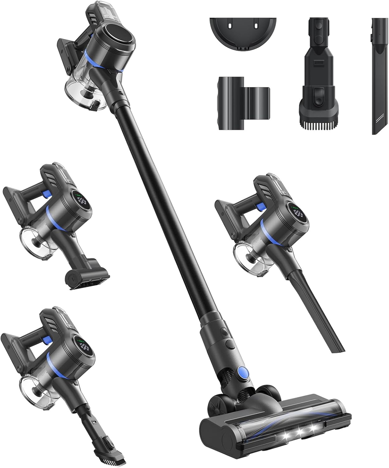 DREAME V20 Pro-A Aspirador Sin Cable, Limpieza de Bordes a 0 mm, Sin Enredos, Limpieza de Suelos Duros y Alfombras, 24000 PA/Succión de 210 AW, 90 min de Autonomía Máx., Limpieza de Pelo de Mascotas - 4