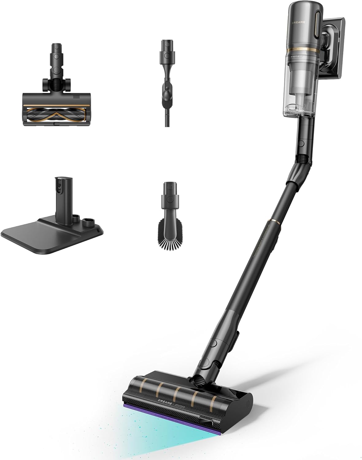 DREAME V20 Pro-A Aspirador Sin Cable, Limpieza de Bordes a 0 mm, Sin Enredos, Limpieza de Suelos Duros y Alfombras, 24000 PA/Succión de 210 AW, 90 min de Autonomía Máx., Limpieza de Pelo de Mascotas - 1