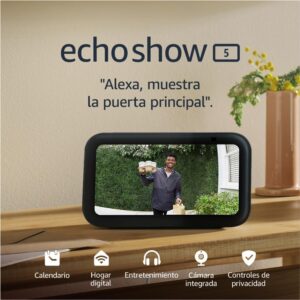Echo Show 5 (Última generación) | Pantalla táctil inteligente con Alexa diseñada para controlar tus dispositivos de Hogar digital y más | Antracita