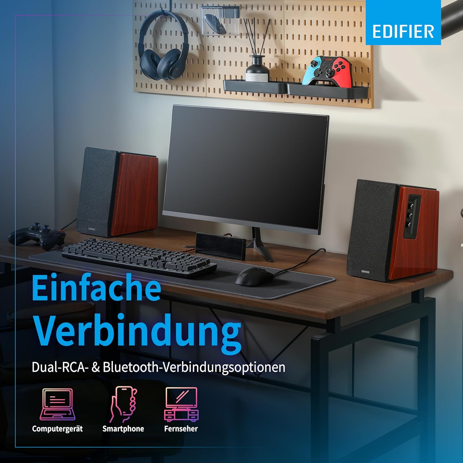 Edifier R1700BT Altavoces de Estante Bluetooth - Monitores de Estudio de Campo Cercano Activos - Altavoces 2.0 - Instalación de gabinete de madera - 66w RMS - 6