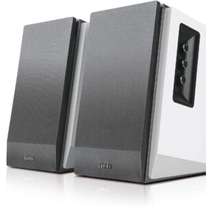 Edifier R1700BT - Juego de 2 Altavoces analógicos y Digitales, Carcasa de Madera en Color Blanco, Cable de conexión y Mando a Distancia