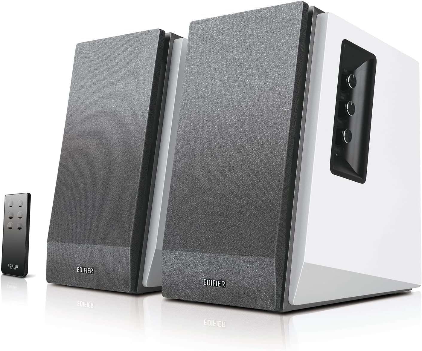 Edifier R1700BT - Juego de 2 Altavoces analógicos y Digitales, Carcasa de Madera en Color Blanco, Cable de conexión y Mando a Distancia - 1