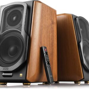 Edifier S1000MKII 2.0 Audiophile Active Shelf Speakers, 120 Watt Speakers, Bluetooth 5.0 with aptX HD, Optical Input, Active Monitor Near-Field Speaker with Class D Amplifier