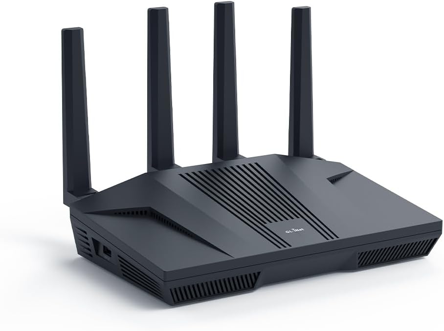 Enrutador WiFi 6 GL.iNet GL-MT6000(Flint 2) |Enrutador WiFi para juegos | 2 puertos multigigabit de 2,5 G + 4 puertos Ethernet de 1 G | Conectividad masiva de dispositivos | OpenVpn rápido y WireGuard - 1