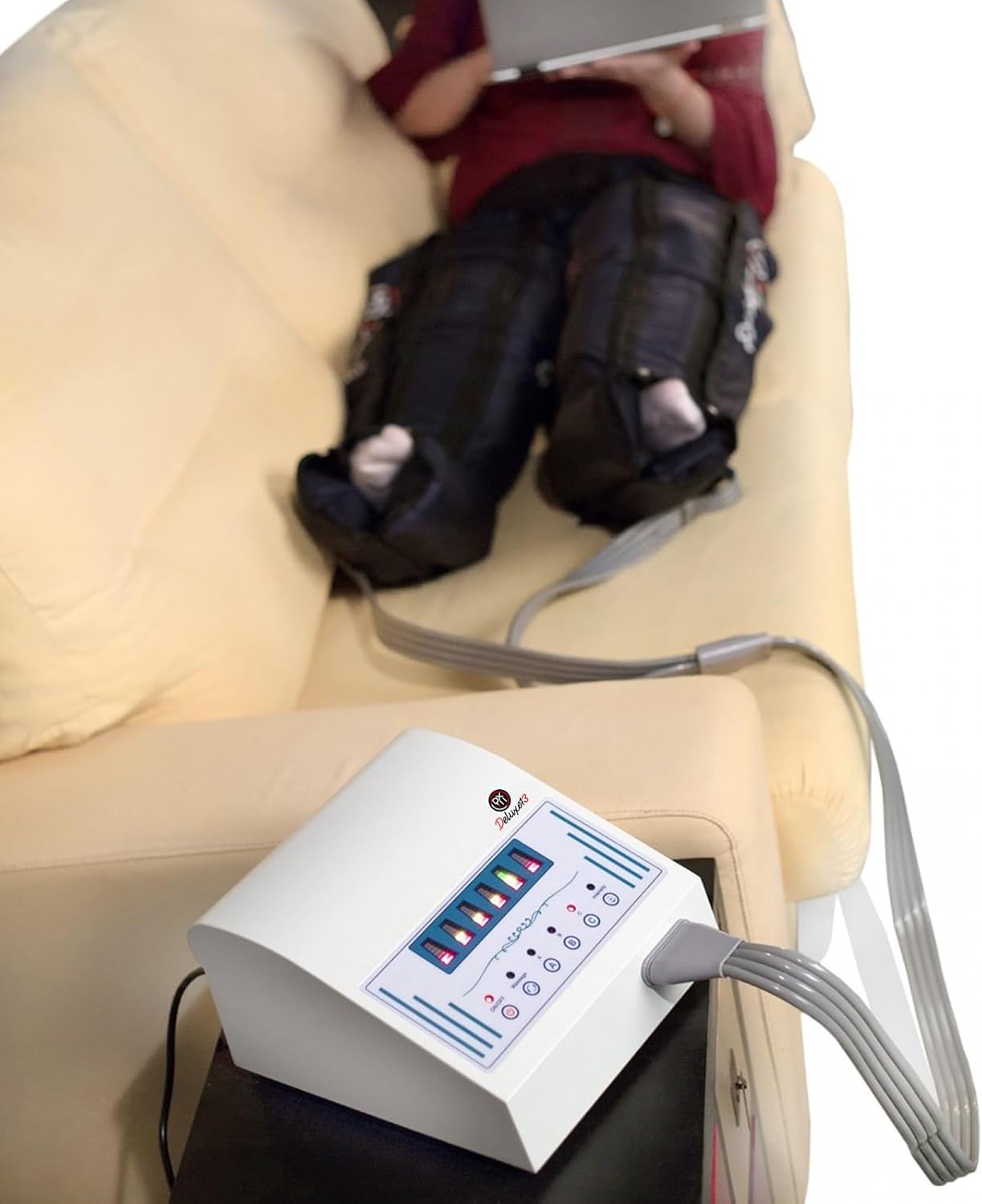 Equipo de Masaje por Aire de Alto Rendimiento con Intensidad Regulable – Masajeador para Piernas, Abdomen y Brazos - 5