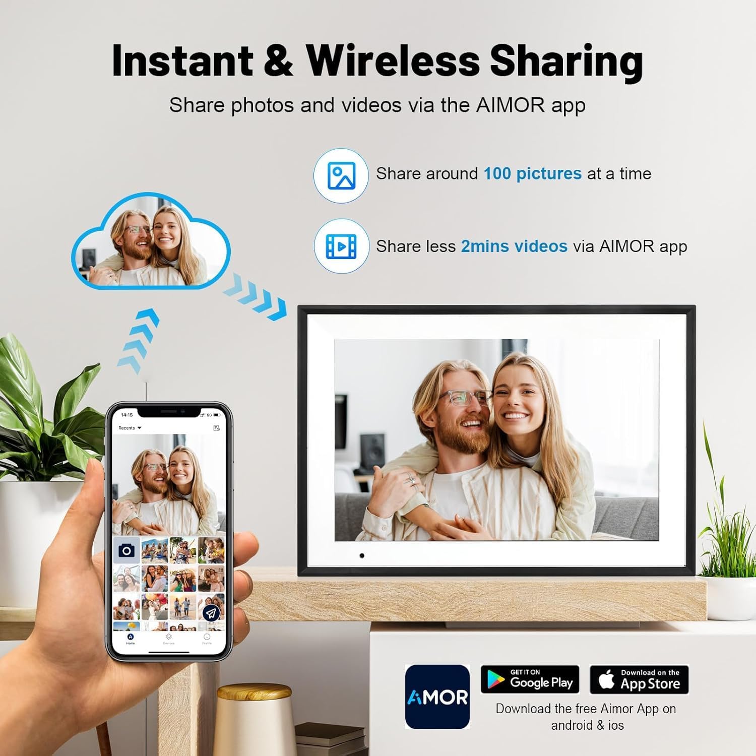 FUNCARE Marcos Fotos Digital WiFi de 10,1 Pulgadas, Memoria 32 GB, Visualización Táctil IPS HD 1280×800, Rotación Automática, Fácil Configuración para Compartir Fotos y Vídeos - 5