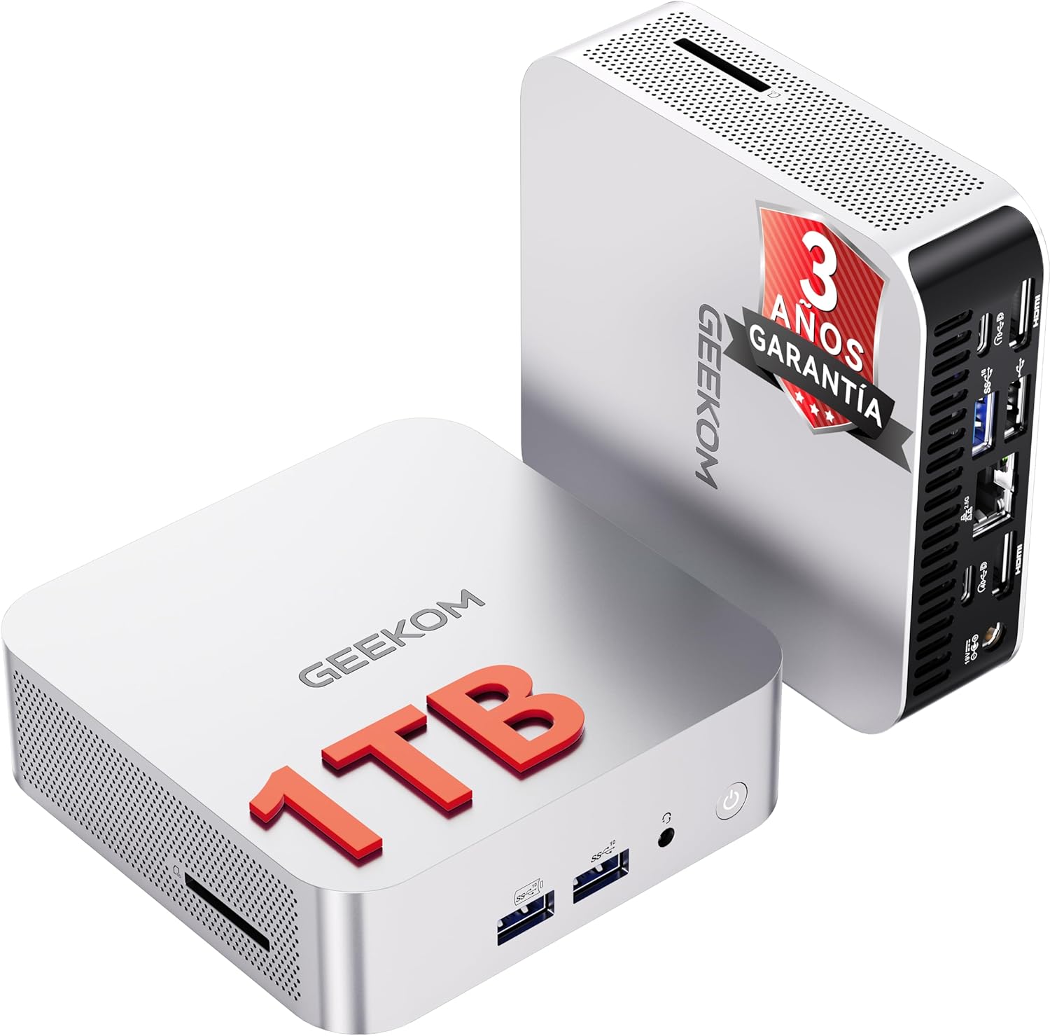 GEEKOM A6 Mini PC con AMD Ryzen 7 6800H, Radeon 680M, 16GB DDR5(DDR Ampliable, No LPDDR Bloqueada), 1TB SSD, Mini Ordenador Windows 11 Pro, USB4×2,Chasis de Metal Compacto,Puerto LAN 2.5Gbps,Lector SD - 1