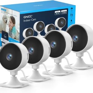 GNCC GC3 Pack 4 Camaras Vigilancia Domicilio WiFi 1080P, Fijas, Monitor Bebés/Mascotas, Fácil Instalación, Detección de Movimiento, Nube y Almacenamiento SD, Se Requiere Suscripción, 2.4GHz, Plug-in