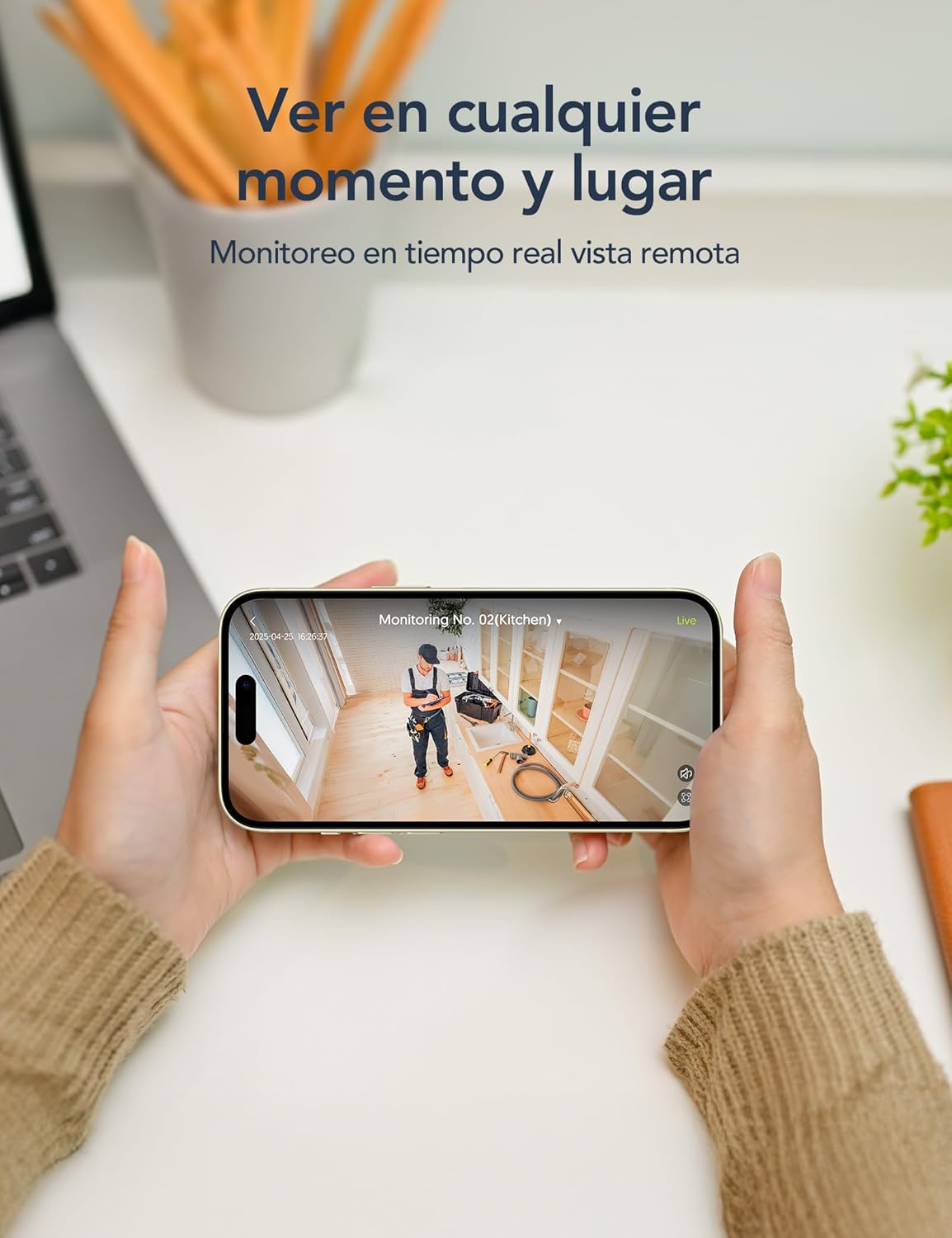 GNCC GC3 Pack 4 Camaras Vigilancia Domicilio WiFi 1080P, Fijas, Monitor Bebés/Mascotas, Fácil Instalación, Detección de Movimiento, Nube y Almacenamiento SD, Se Requiere Suscripción, 2.4GHz, Plug-in - 5