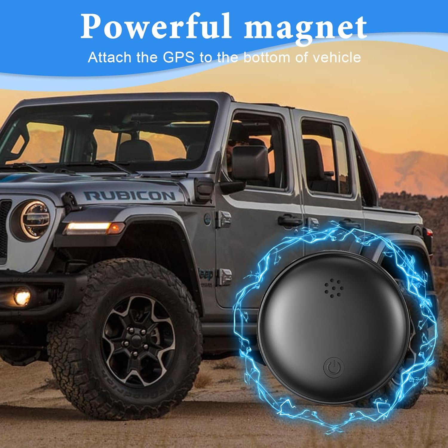 GPS Coche Localizador, Localizador GPS para Coche Compatible con iOS/Android, Imán Integrado Ultrapotente Magnético Rastreador GPS No Requiere Suscripción Seguimiento en Tiempo Real para vehículo,Moto - 2