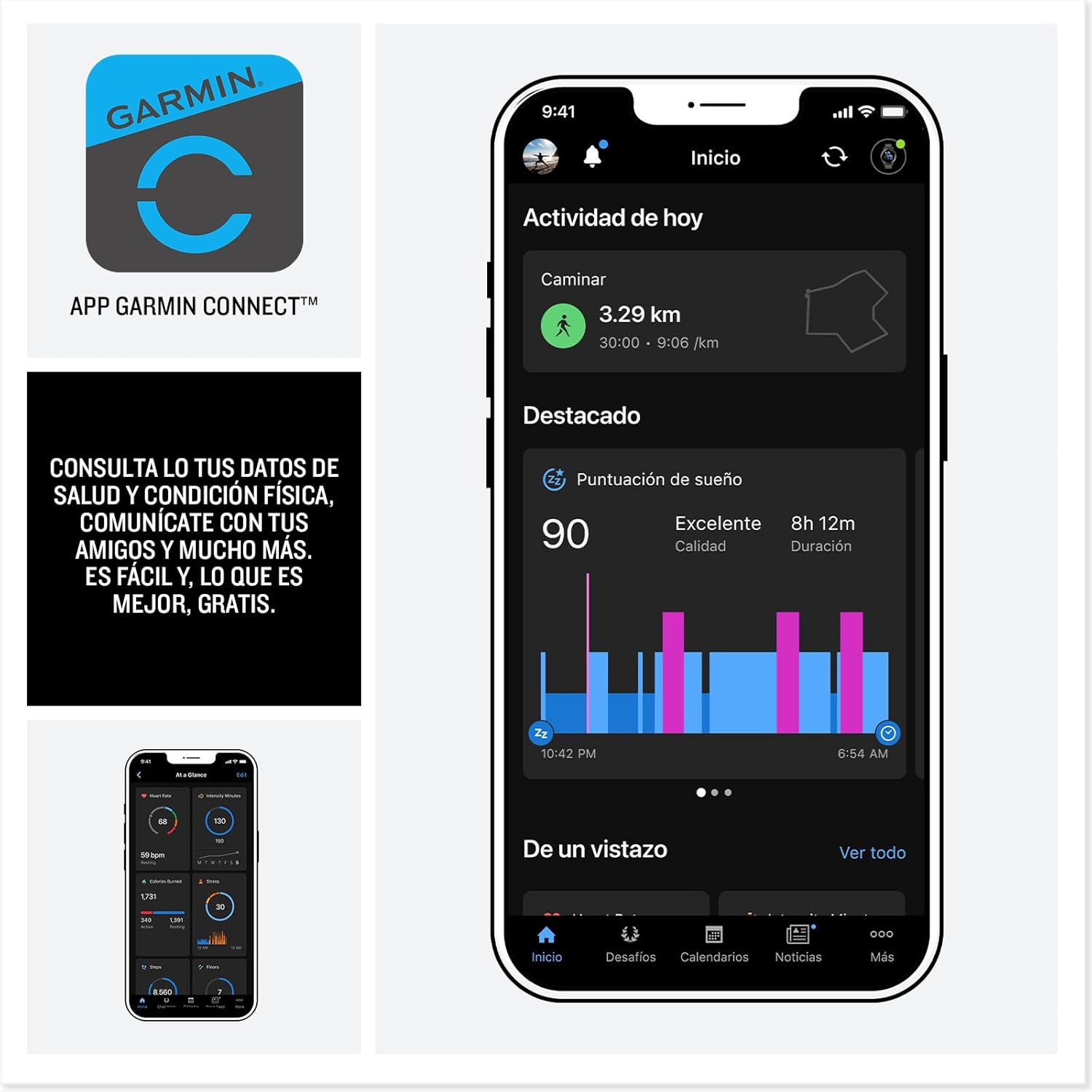 Garmin Lily 2 Active, Reloj Inteligente con GPS, Diseño Elegante, Datos de Salud y Forma Física, Pantalla Táctil, Notificaciones Inteligentes, Autonomía hasta 9 días, Dorado con Correa Blanca - 5
