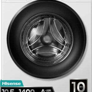 Hisense WF3S1045BW3 - Lavadora, Clase A, 10.5 kg, Auto Dosificación, Conectividad WiFi, Monitor de Consumo, Hygiene Guard, Función Vapor 99.9%, Lavado Rápido, PureJet, Blanco