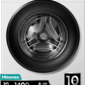 Hisense WF3S1243BW3, Lavadora, 12 Kg, Class A-20%/D, 1400 RPM, Ancho 60- cm, 19 Programas, PureJet, Blanco