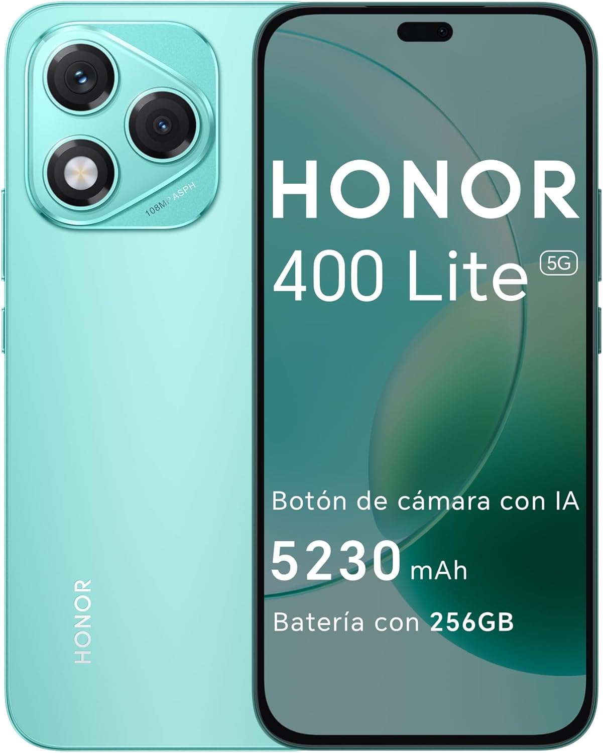 Honor 400 Lite 5G - Smartphone de 8GB+256GB, Dual SIM NFC, 108MP con Botón con IA, 6.7'', Pantalla AMOLED con protección de la Vista, Batería de 5230mAh, IP65&SGS, MagicOS 9.0, Velvet Gray - 3
