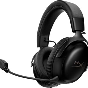 HyperX Cloud III S - Auriculares Gaming inalámbricos, Bluetooth, 2.4Ghz, PC, PS5, Xbox, Drivers 53 mm, DTS, micrófono 10mm, batería hasta 200h, Negro