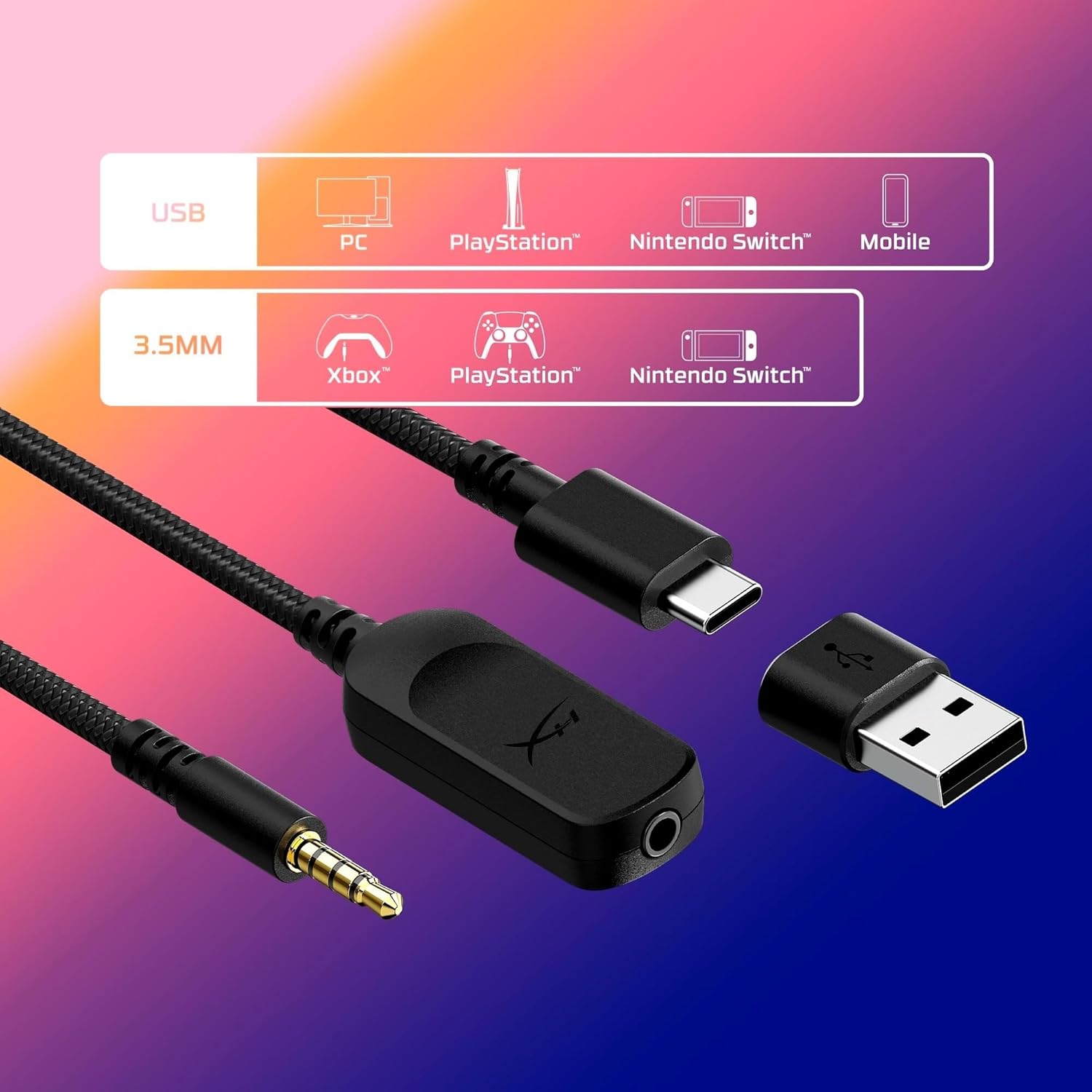 HyperX Cloud III wired Auriculares para Juegos con Cable, PC, PS5, Xbox Series X S, Controladores de 53 mm en ángulo, DTS, micrófono nítido de 10 mm, USB-C USB-A, Negro - 5