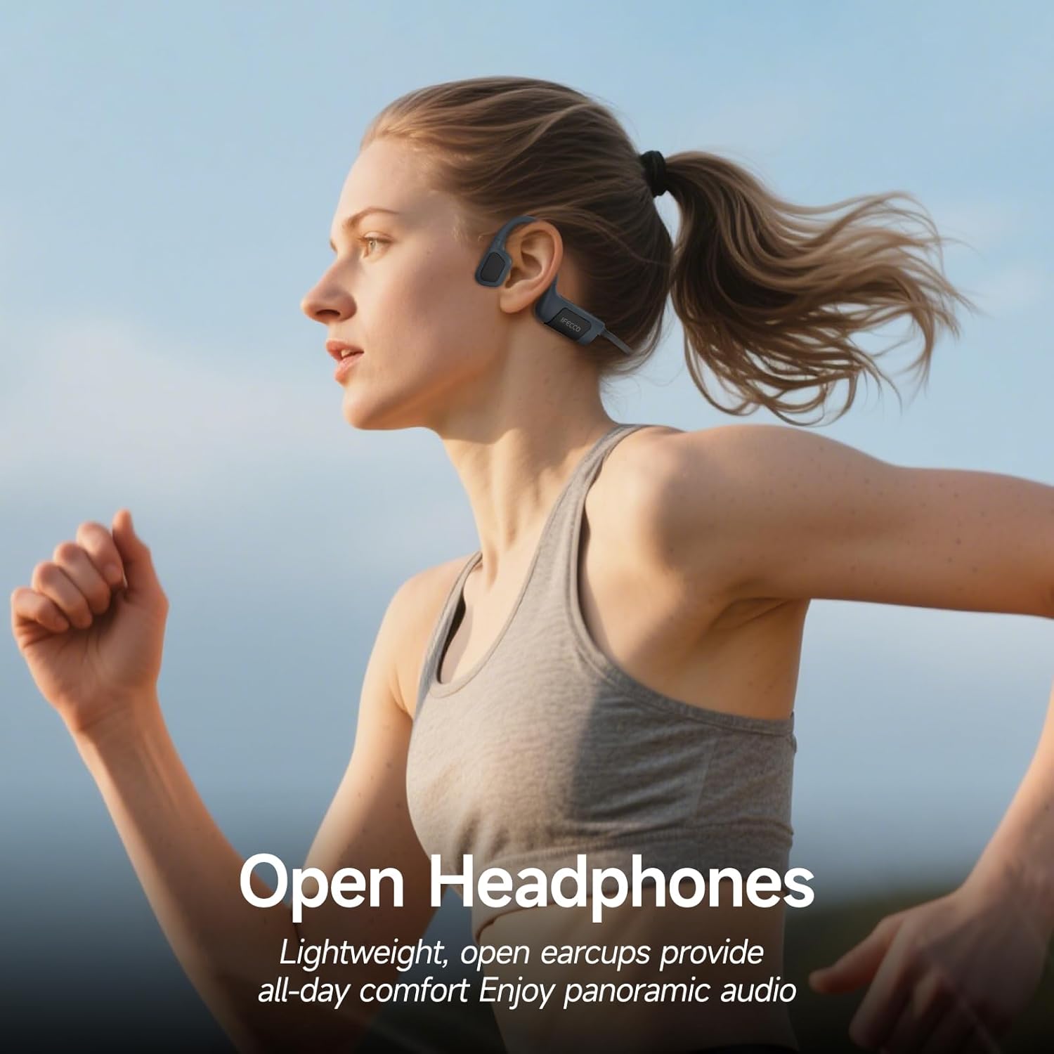 IFECCO Auriculares Conduccion Osea Natacion - IP68 Resistente al Agua Cascos para Nadar Bluetooth 5.4,Auriculares Open Ear con 32G Mp3 para Natacion Correr Ciclismo - 3