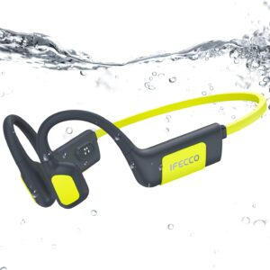 IFECCO Auriculares Natacion Bluetooth 5.4 - IP68 Resistente al Agua Auriculares Conduccion Osea Natacion,Cascos Abiertos con 32G Mp3 para Nadar Correr Ciclismo