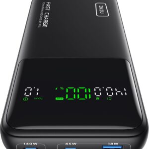 INIU Power Bank, 27000mAh 140W Bateria Externa Carga Rapida, Bateria Portatil PD3.1 Powerbank USB C Input & Output Compatible con MacBook Pro Steam Deck iPhone 16 15 14 13 12 Pro MAX Plus iPad etc