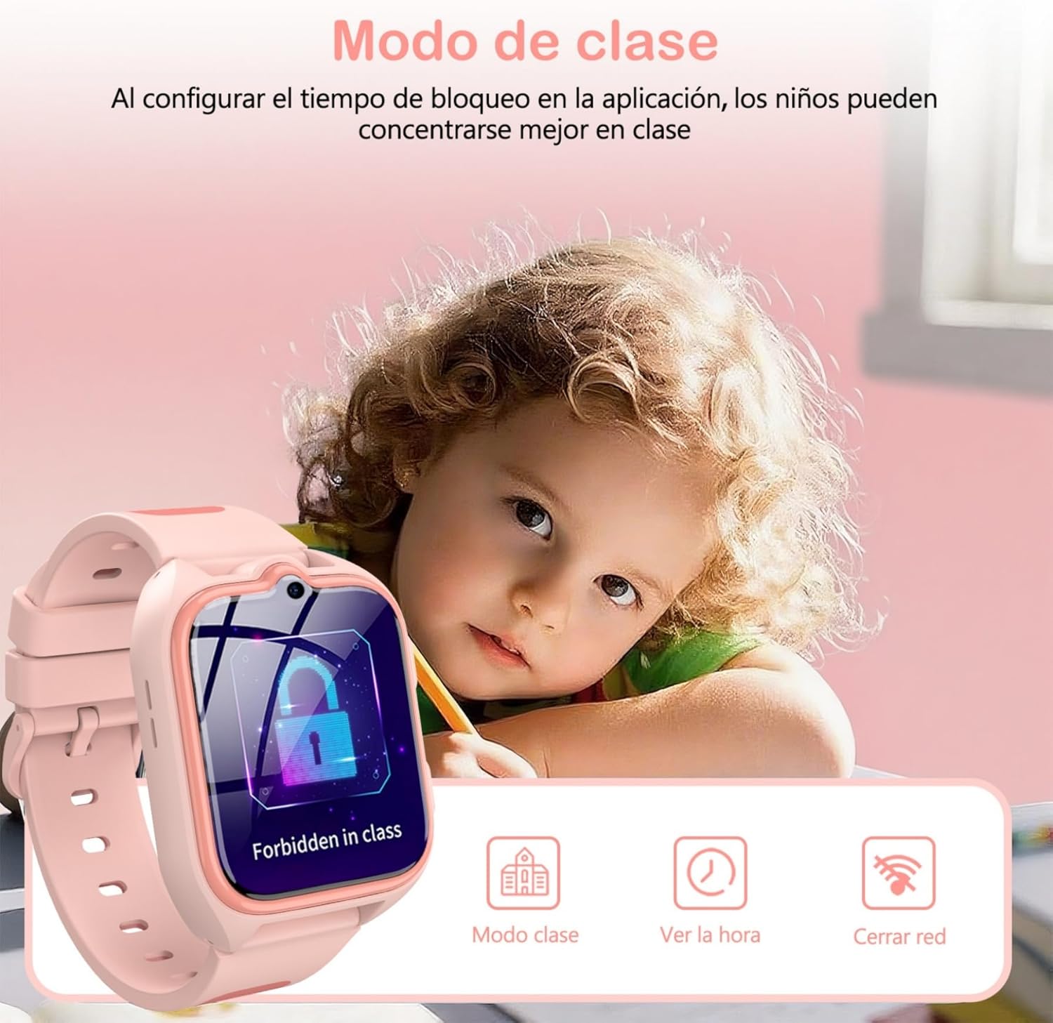 IOWODO 4G Reloj Inteligente Niño, Smartwatch Niños con GPS y Teléfono,Videollamadas, SOS, Mensajes, Modo Escuela, Linterna LED, IP68 Impermeable, Regalo y Juguete para Niños - 5