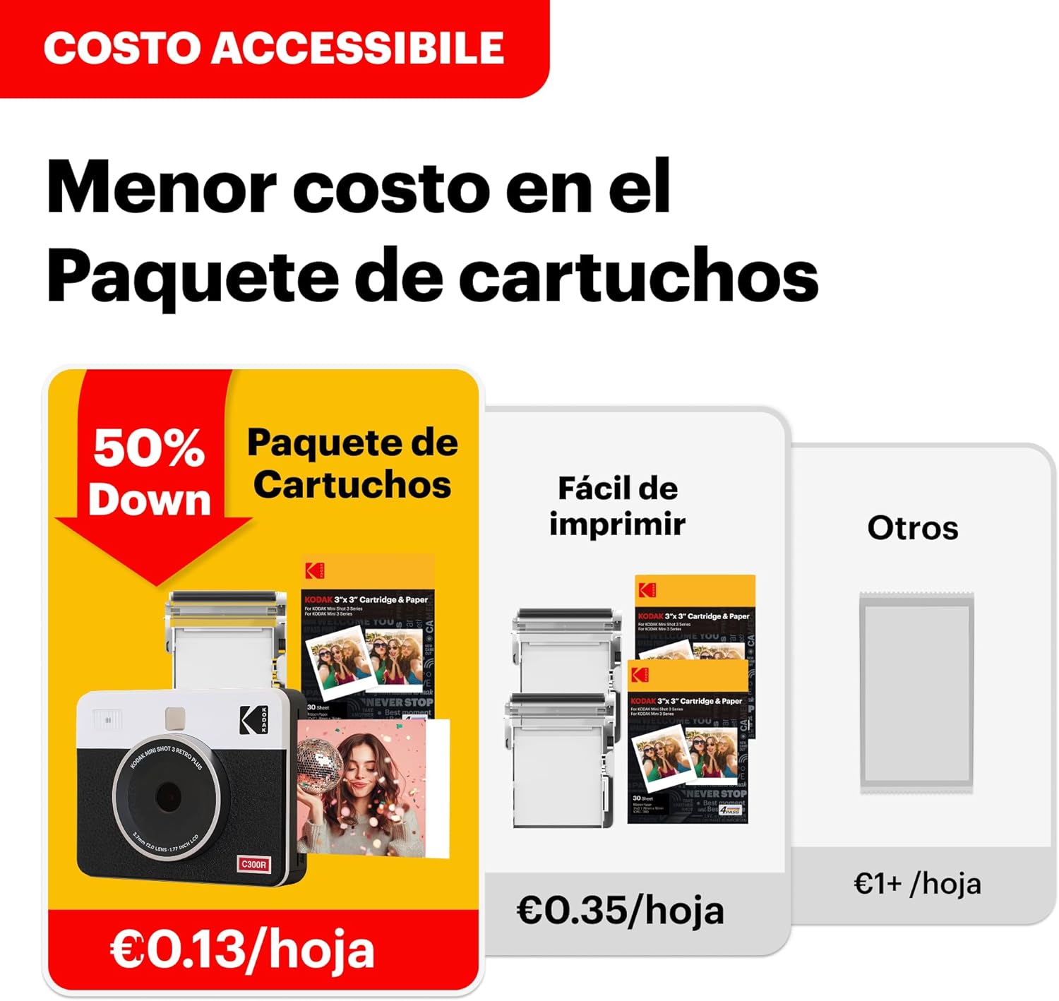 KODAK Mini Shot 3 Retro Cámara Digital Instantánea & Impresora Fotográfica 2-en-1 7,6 x 7,6 cm, 38 Hojas, Cámara Portátil con Impresión, Impresora Bluetooth iOS & Android, Sublimación 4PASS, Amarillo - 2