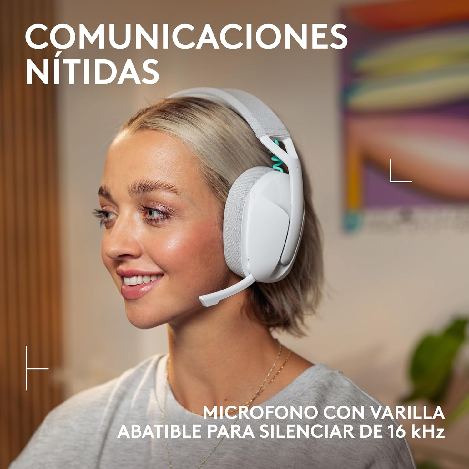 Logitech G G321 Lightspeed, Auriculares inalámbricos Bluetooth para Gaming, Comodidad y Ajuste dinámicos, micrófono de Varilla 16 kHz, PC, PS4, PS5, Nintendo Switch y Dispositivos móviles - Blanco - 3