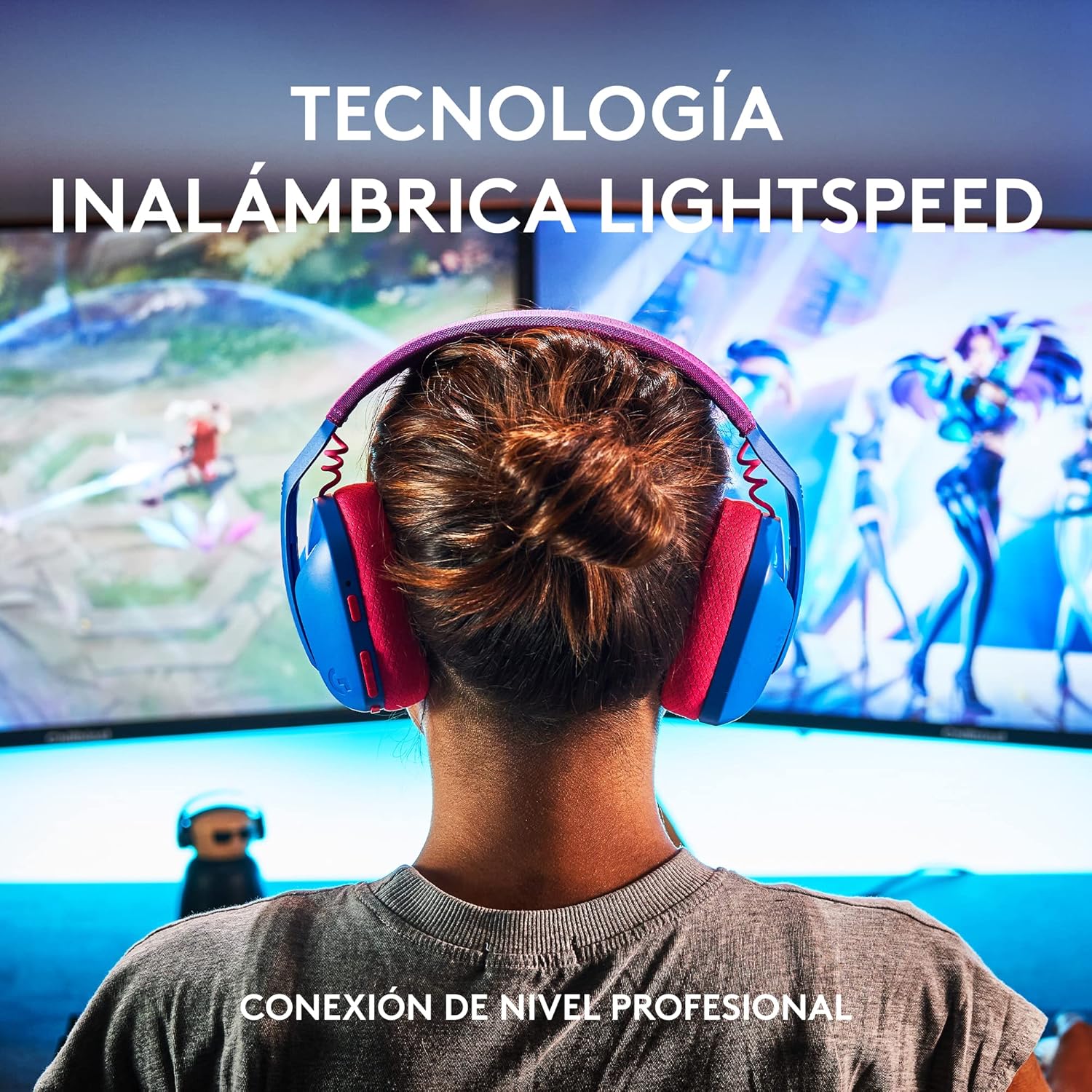 Logitech G G435 LIGHTSPEED, auriculares inalámbricos y Bluetooth para gaming - Auriculares ligeros circumaurales, micrófonos integrados, Dolby Atmos, PC, PS4, PS5, Nintendo Switch/Switch 2, móvil-Azul - 2