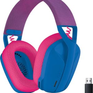Logitech G G435 LIGHTSPEED, auriculares inalámbricos y Bluetooth para gaming - Auriculares ligeros circumaurales, micrófonos integrados, Dolby Atmos, PC, PS4, PS5, Nintendo Switch/Switch 2, móvil-Azul
