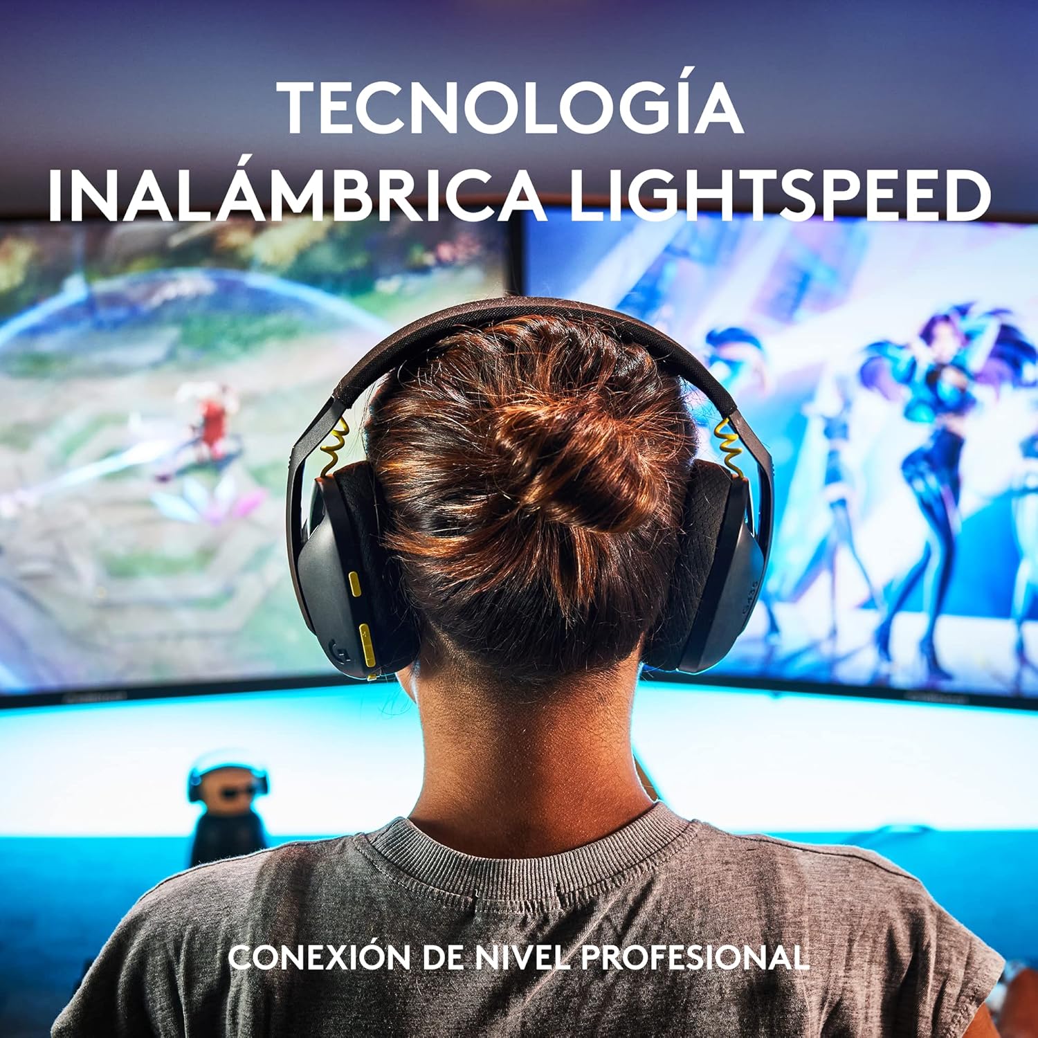 Logitech G G435 LIGHTSPEED, auriculares inalámbricos y Bluetooth para gaming - Auriculares ligeros circumaurales, micrófonos integrados, Dolby Atmos, PC, PS4, PS5,Nintendo Switch/Switch 2, móvil-Negro - 2